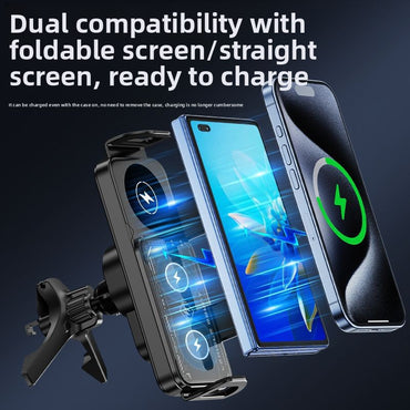 15W Wireless Car Mount Charger with Auto Clamp ? Dashboard or Vent Mount