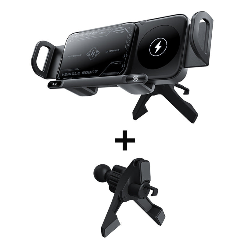 15W Wireless Car Mount Charger with Auto Clamp ? Dashboard or Vent Mount