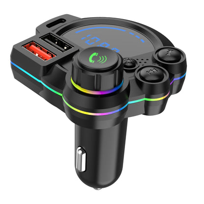Bluetooth FM Transmitter with Dual Fast Charging & Handsfree Calling